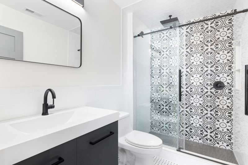Modern Shower with Monochrome Tile Design